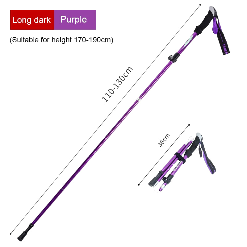 Trekking Stick 5-Section Telescopic Folding Trekking Poles Outdoor Camping Ultralight Portable Foldable Walking Hiking Stick