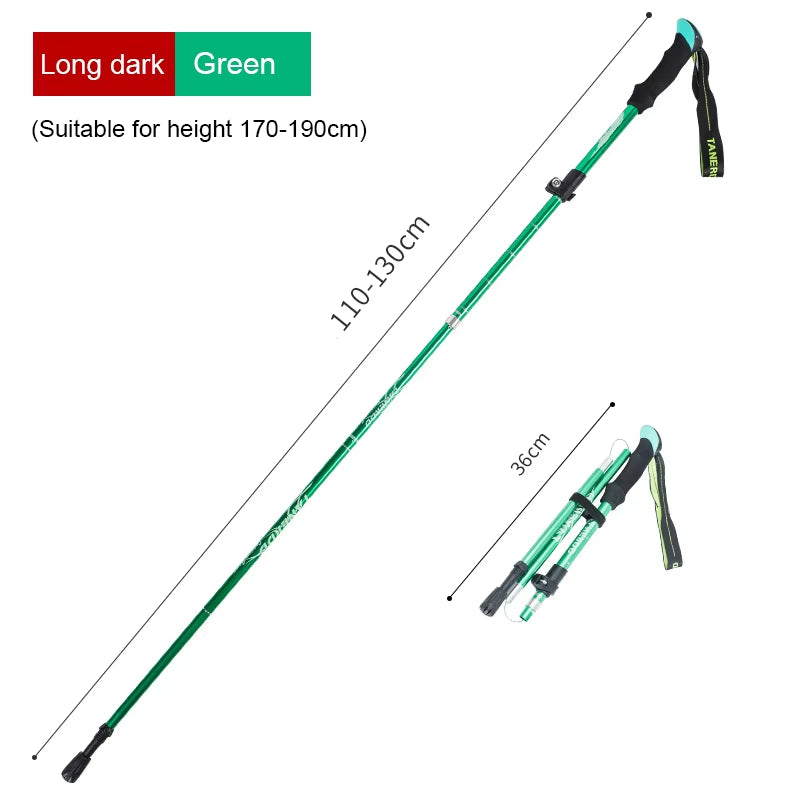 Trekking Stick 5-Section Telescopic Folding Trekking Poles Outdoor Camping Ultralight Portable Foldable Walking Hiking Stick