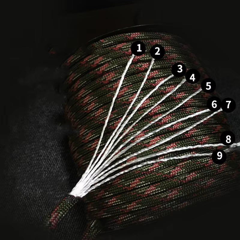 50M 550 Military Paracord 9 Strand 4Mm Tactical Parachute Cord Camping Accessories DIY Weaving Rope Outdoor Survival Equipment