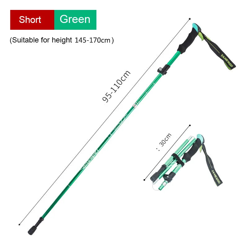 Trekking Stick 5-Section Telescopic Folding Trekking Poles Outdoor Camping Ultralight Portable Foldable Walking Hiking Stick